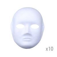 Meimasks DIY White Paper Mask Pulp Blank Hand Painted Mask Personality Creative Free Design Mask 10pcs (Women)