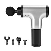 FEDBNET Massage Gun, Handheld Deep Tissue Massager for Pain Relief - Portable Cordless Rechargeable Deep Tissue Massager with 6 Adjustable Speed Vibration Levels and 4 Muscle Relaxation Head