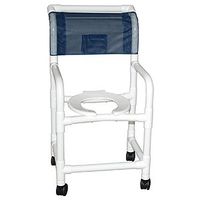 MJM International E118-3TWB-F Echo Standard Shower Chair with Flat Stock Seat, 250 oz Capacity, 40.5" Height x 22" Width x 25.25" Depth, Royal Blue/Forest Green/Mauve