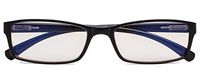 Blue Light Filter Glasses Women,Fashion Computer Readers Reading Eyeglasses Men(Black,+3.00)