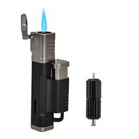 JetLine El Grande Single Torch Flame Cigar Lighter in an Attractive Gift Box Lifetime Warranty Black