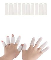 Gel Finger Cover, Silicone Finger Cots, Finger Protector for Women and Men, Great for Trigger Finger, Finger Cracking, Finger Arthritis, Finger Callus(10 pcs, White)