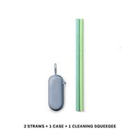 GIR: Get It Right | Collapsible Reusable Straws with case + Cleaning Squeegee for hot and Cold Drinks |, Cool, 2-Pack, 2 Count