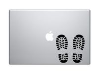 Boot Print - Foot Footmark Track and Field Hiking Climb - 5" Black Vinyl Decal Sticker Car Macbook Laptop