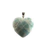 Amazonite Heart Shaped Pendant - Crystal Clear Miracles Healing - Powerful Handmade - Perfect Gift
