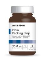 Wound Packing Strip, McKesson, Cotton Non-impregnated 1/4 Inch X 5 Yard Sterile, 61-59120 - Sold by: Pack of One