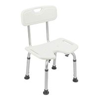 2ci Yanz Adjustable Bath Shower Chair White Seat Bench Bathroom Safety Shower Tub Anti-Slip Spa Bathtub Stool with Removable Back