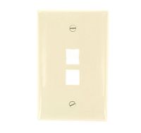 Leviton 41091-2TN QuickPort Midsize Wallplate, Single Gang, 2-Port, Light Almond