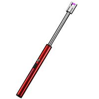 smallwoodi USB Lighter,Arc Lighter 360 Degree Rotating Long Electric Rechargeable USB Kitchen Lighter Windproof Electronic Cigarette Lighter Plasma Pulse Arc Grilling Flameless Lighter Red