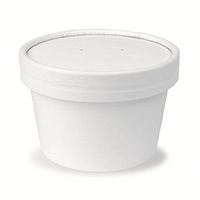 8 oz Containers And Lids - White Heavy Duty Paper Cups - Durable Food Storage Containers With Vented Lids! Perfect For Soups, and So Much More! Fast Shipping! Frozen Dessert Supplies - 25 Count