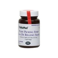 ReliaMed Plain Packing Strips, Sterile, 1" x 5 Yards, One Bottle
