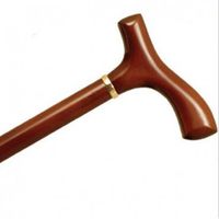 Lady's Walking Cane Wood Brown Stain with Fritz Handle