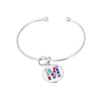 Sunhusing Ladies Simple Silver Personality Letter Inlaid Colored Diamonds Knot Bracelet Girlfriend Fine Gift(M)
