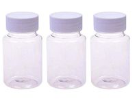 LASSUM 8 Pieces Empty Plastic Medicine Pill Bottle Container Solid Powder Medicine Pill Cylindrical Chemical Reagent Bottle,50ML