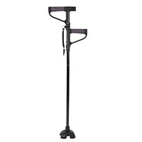 Walking Stick, Retractable Collapsible Anti-slip Double T-handle Walking Stick with LED Light for Old Gentleman or Lady, Adjustable Length Walking Cane