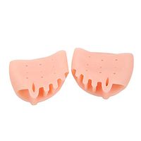 Lurrose 1 Pair Breathable Silicone Crooked Toes Straighteners Forefoot Pads for Feet Care (Pink)