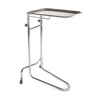 DUKAL 4366 Tech-Med Mayo Stand with Large Tray, Double Post, 20" Base Width, 25" Depth, Secure Height Adjustments 37"-53"