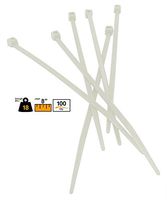 BuyCableTies 8" Miniature Style Indoor Cable Ties - 18 lb Rated - Made in USA - Natural/Clear - 100 per bag