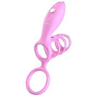 Qhufnng Vibranting Silent Rings for Men Multispeed Silicone Powerful Massager for Back Neck Shoulder Wand Deep Tissue Vibrantor, Pink