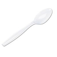 Dixie TH217 Heavywt Plastic Teaspoons, Bulk, 6-Inch L, 1000/CT, White