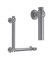 Jaclo G60-32H-24W-RH-PB 90 Degree Reeded with End Caps Grab Bar with Right-Hand Configuration, Satin Gold