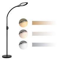 Joypea 2X-4X LED Magnifying Floor Lamp,Height Adjustable Gooseneck Standing Light,Adjustable Color Temperature 3000K-5500K,Perfect for Reading,Task Crafts- Black