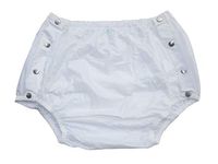 Haian Adult Incontinence Snap-on Plastic Pants (Medium, White)