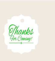 Thank You for Coming Printed Gift Tags 2 x2" - 24pack (White/Lime)