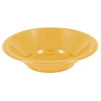 JAM PAPER Disposable Plastic Bowls - Small - 12 oz (7 Inch Diameter) - Yellow - 20/pack