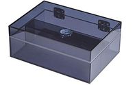 Visol Leo Transparent Navy Blue Humidor with Free Laser Engraved Metal Plate (Circle Monogram)