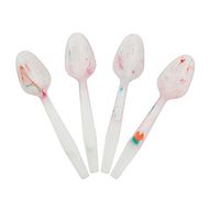 Crazy Color Changing Plastic Spoons - White to Confetti When Cold - Colorful & Beautiful Birthday Party Spoons - Frozen Dessert Supplies - Made in USA! 100 Count