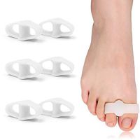 Skyfoot’s Toe Separator for Bunion with 2 Loops - Toe Spreader Gel Toe Corrector Pack of 6 (White)
