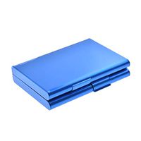 Quantum Abacus Cigarette Case Made of Aluminium Alloy, Timeless Elegance, Holds up to 16 Cigarettes, Color: Blue, Mod. 466-01