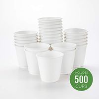 500-CT Disposable White 8-oz Hot Beverage Cups with Double Wall Design: No Need for Sleeves - Perfect for Cafes - Eco Friendly Recyclable Paper - Insulated - Wholesale Takeout Coffee Cup