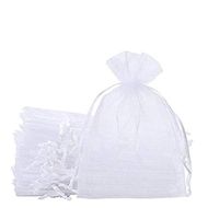 100Pcs Sheer Organza Bags Jewelry Candy Drawstring Pouches for Wedding Party Christmas Favor Gift Bags