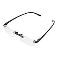 Improved Ultra Light Fashion Rimless Frameless Acrylic Lens Magnifying Reading Presbyopic Glasses Reader Clear Travel Case +2.50