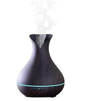 Gold Armour Essential Oil Diffuser, 400ml Wood Grain Aromatherapy Diffuser Ultrasonic Cool Mist Humidifier with Color LED Lights Changing and Auto Shut-Off for Bedroom Office Home (Dark)