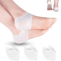LIHEXING Heel Cups, Plantar Fasciitis Inserts Pads,Gel Heel Cushion Protectors Great for Heel Pain Relief - Dry Cracked Heels,Plantar Fasciitis, Achilles Tendinitis, Heel Spurs,for Women & Men(White)