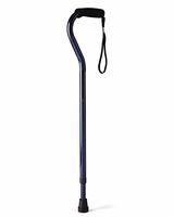 Medline Offset Handle Canes with Foam Hand Grip, Blue, Aluminum (Pack of 6)