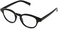 BluVue Unisex BL 1006 Atlas Round Blue Light Blocking Computer Tablet Smartphone Screen Reading Glasses, Black Frame, Diopter 2.0