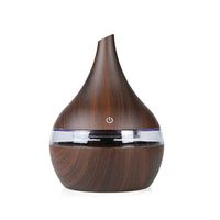 Mochiglory 300ml Essential Oil Diffuser, Wood Grain Cool Mist Humidifiers Ultrasonic Aromatherapy Diffusers Air Purifier with 7 colors Led Lights for Office Home Bedroom Living Room Study Yoga Spa