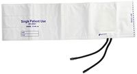 MABIS Single-Patient Use Disposable Blood Pressure Cuffs with Universal Connectors, Two Tubes, 31 to 40 Centimeters, White, 5 per Box
