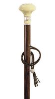 Lady's Formal Walking Cane with 925 Silver Accents on knob Handle Walnut Stain Ladies Wood Cane