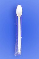 Wow Plastics Inc. 8" Long Soda Spoons - Individually Wrapped - White - 2/500 (1,000/Case)