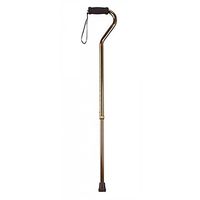 Briggs Healthcare Offset Foam Grip, Offset Cane with Strap, Woodgrain