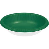 Club Pack of 200 Emerald Green and White Disposable Paper Party Banquet Dinner Bowls 20 oz