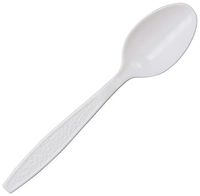 Daxwell Plastic Teaspoons, Heavy Weight Polystyrene (PS), White, 6 1/8", A10000957 (Case of 1,000)