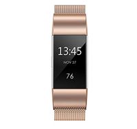 QusFy Metal Band Compatible with Fitbit Charge 2, Slim Thin Stainless Steel Metal with Magnetic Closure Replacement Accessories Small Large for Women Men, Black, Silver, Champagne, Rose Gold, Colorful