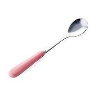 Kentop Stainless-Steel Dessert Spoon Spoon made of stainless steel Stainless Steel Spoon Tea and Coffee Stirring Spoon pink made of Stainless Steel and Ceramic Material 14.5 CM (1 piece)