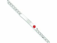 Finejewelers Sterling Silver Polished Medical Curb Link Id Bracelet
